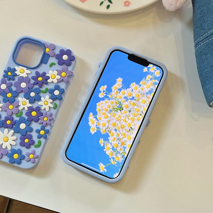 Fashion 3D Flower Soft Silicone Phone Case For iPhone