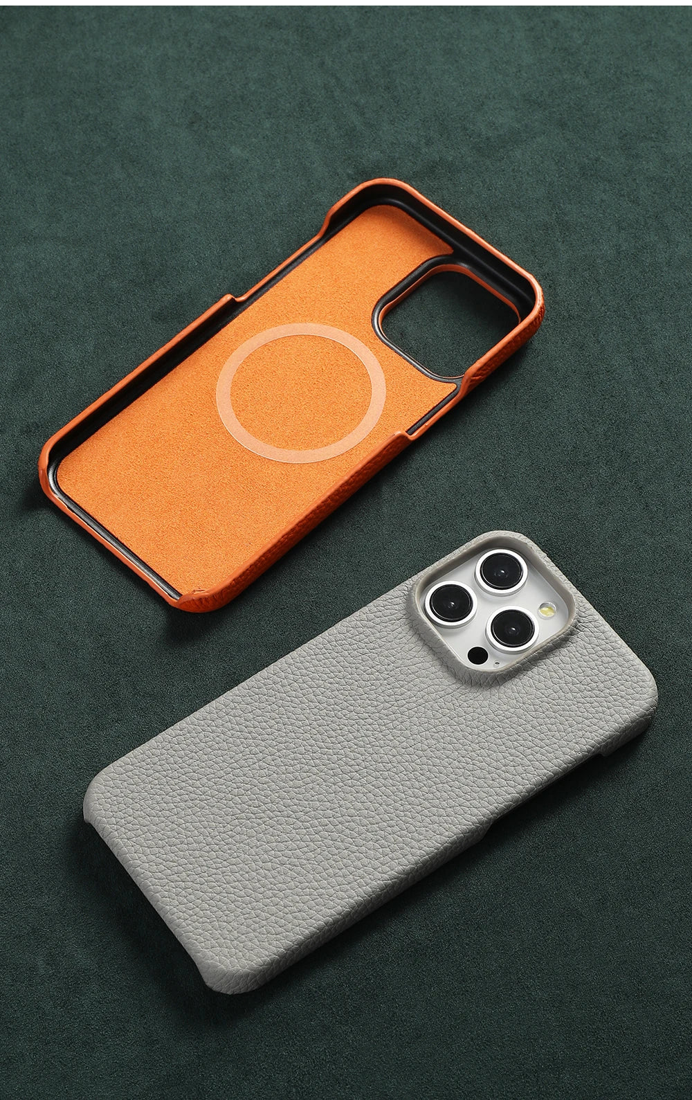Luxury Cowhide Leather MagSafe iPhone Case