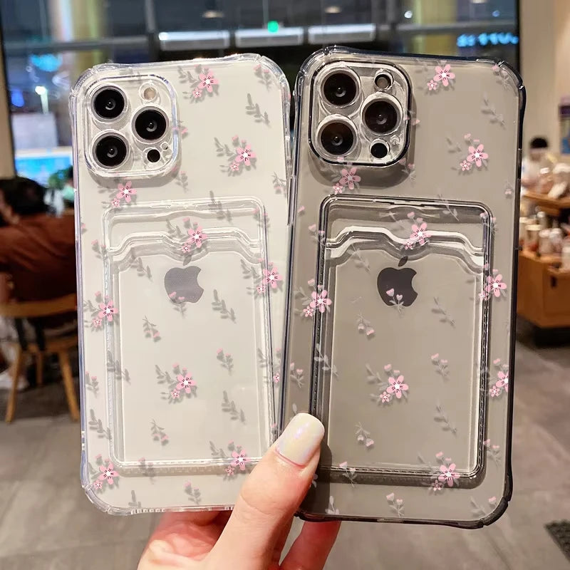 Soft Card Slot Bag Holder Phone Case For iPhone