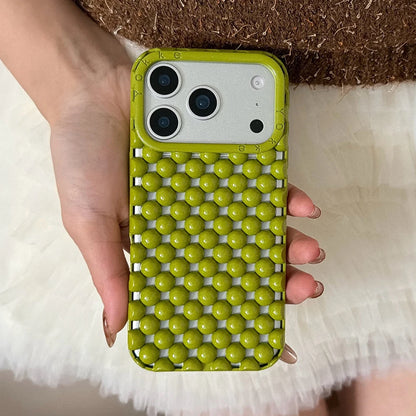 Electroplated Orange Pearl Pattern Phone Case For iPhone Soft Shockproof Silicone Cover Girls