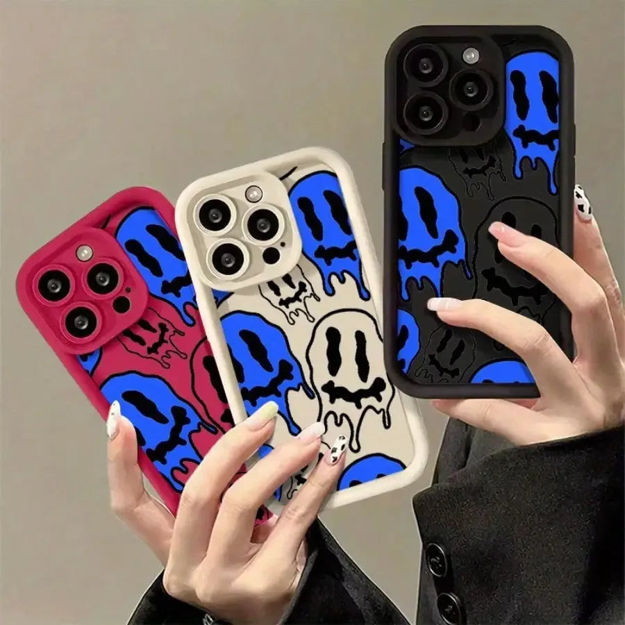 Soft Case For iPhone Blue And White With Black Case