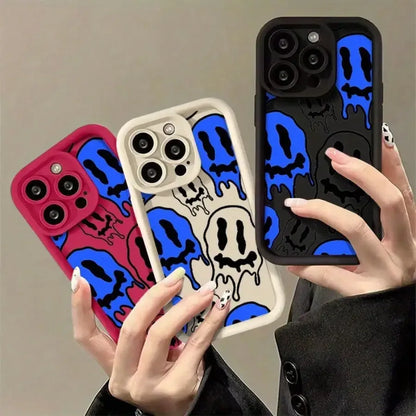 Soft Case For iPhone Blue And White With Black Case