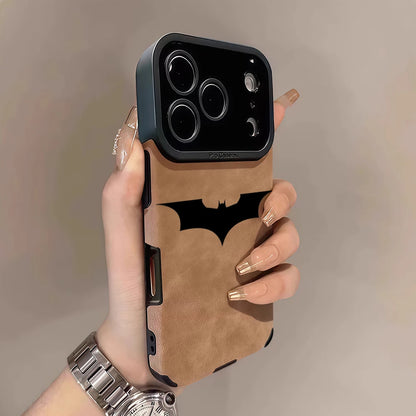 Luxury Leather Lambskin Shockproof Phone Case For iPhone Black Batman Classic