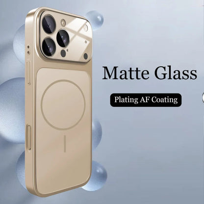 Original Glass Nano Matte Case For iPhone Magnetic For Magsafe Wireless Charging Armor Funda