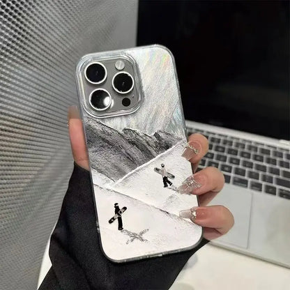 Creative Mountain Ski Design iPhone Case Shockproof Bumper Protective Cover