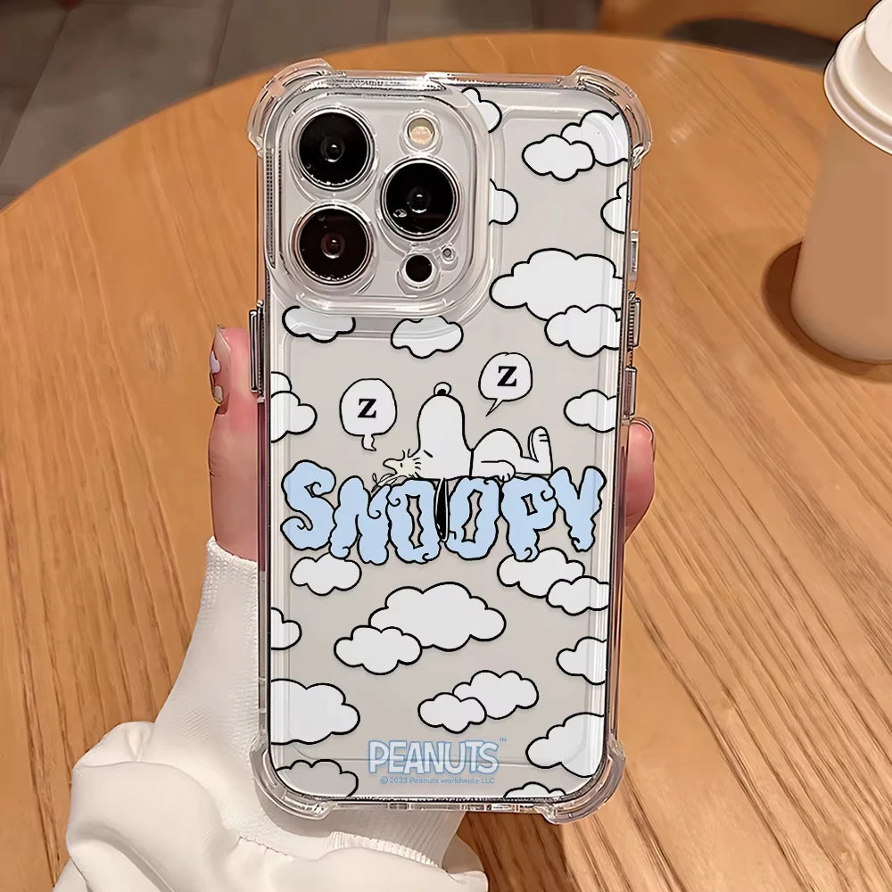Snoopy Four Corner Anti Fall Airbag Shell Case For iPhone