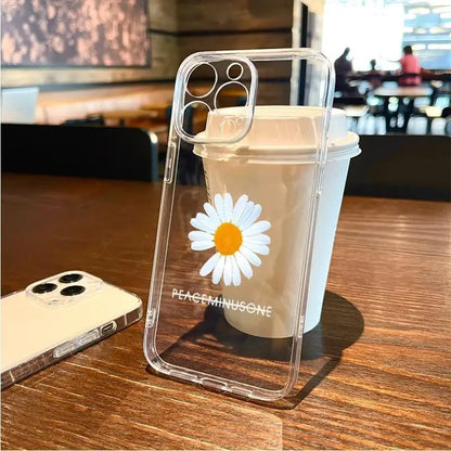 Little Daisy Flower Phone Case For iPhone Shockproof Transparent Cover