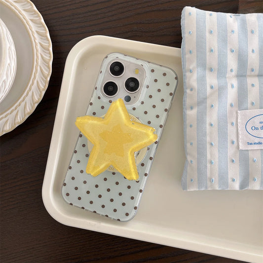 New Magnetic Graffiti Yellow Star Stand Phone Case
