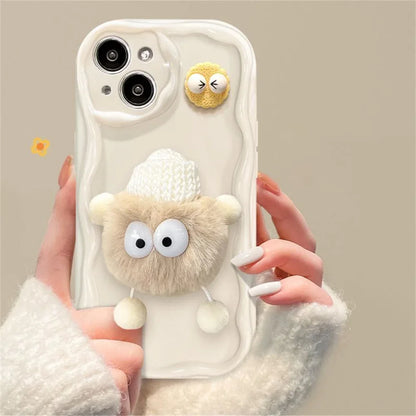 Cute 3D Fluffy Briquettes Phone Case