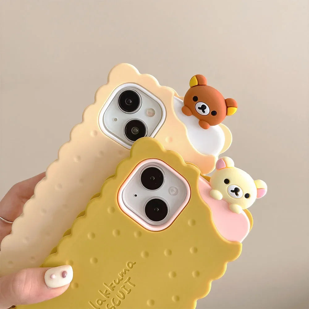 Sandwich Biscuit Tide Bear Soft Silicone Phone Case