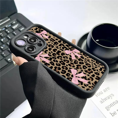 Leopard Print Bow iPhone Case – Waterproof, Shockproof & Scratch-Resistant