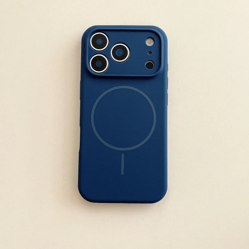 For Magsafe Magnetic Wireless Charging Solid Color Silicone Phone Case For iPhone