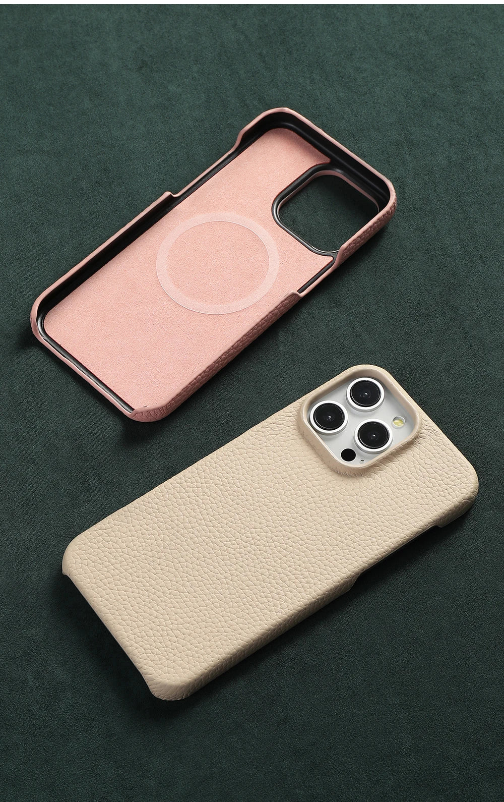 Luxury Cowhide Leather MagSafe iPhone Case