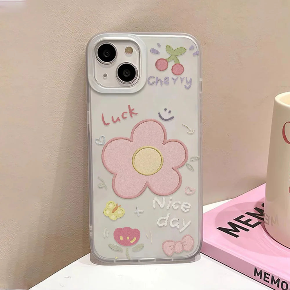 Oil Painting Flower Phone Case For iPhone