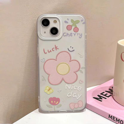 Oil Painting Flower Phone Case For iPhone