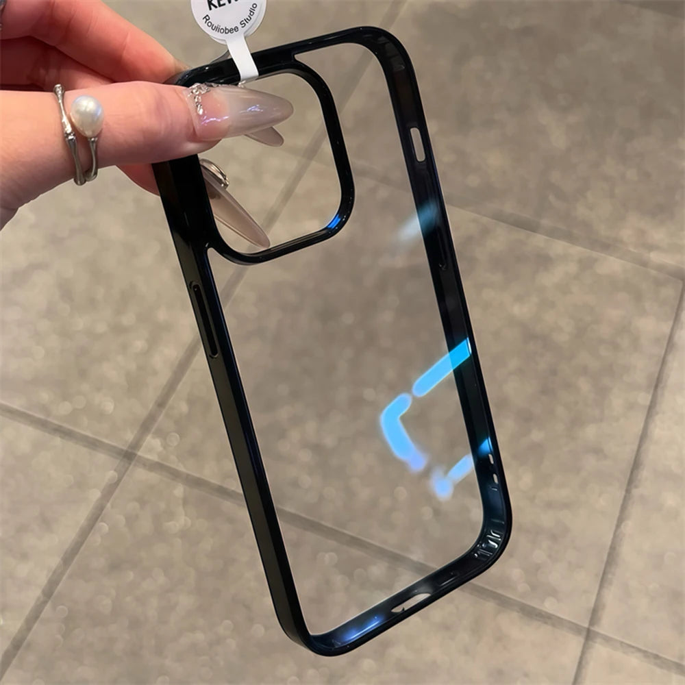 Luxury Clear Candy Color Case For iPhone Clear Acrylic Bumper Protection Cases Cover