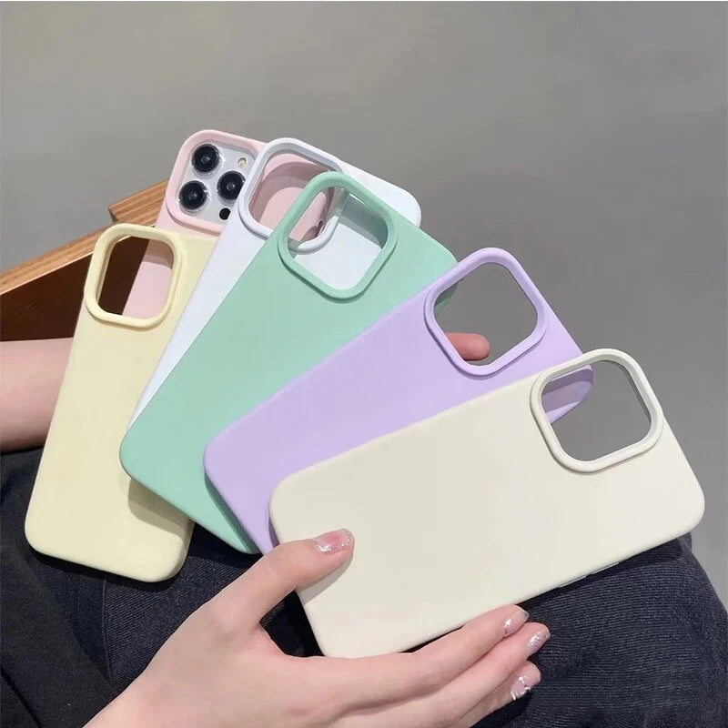 Luxury For Apple Original Silicone Phone Case For iPhone Shockproof Cover Accessories