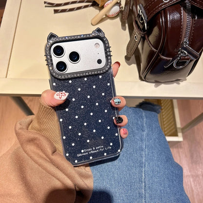 Fashion Polka Dot Cat Ear Diamond Case Phone Case For iPhone