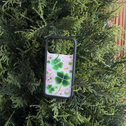 Wildflower Ins Lucky Four Leaves Clover Phone Case For iPhone