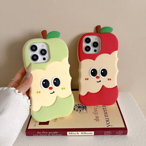Funny 3D Cartoon Apple Designs Soft Silicone Phone Case For iphone