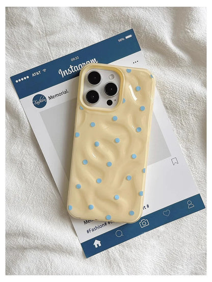 Love Polka Dot Folds Texture Phone Cases For IPhone