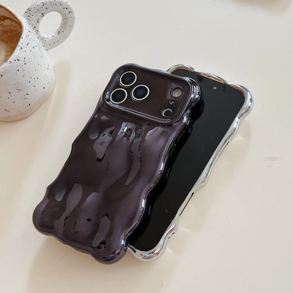 Stylish Solid Color Wave Bubble Phone Case For iPhone