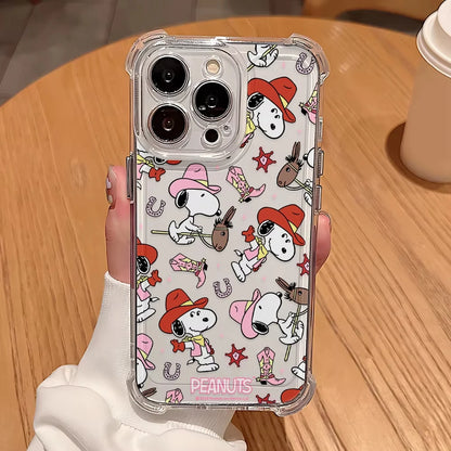 Snoopy Four Corner Anti Fall Airbag Shell Case For iPhone