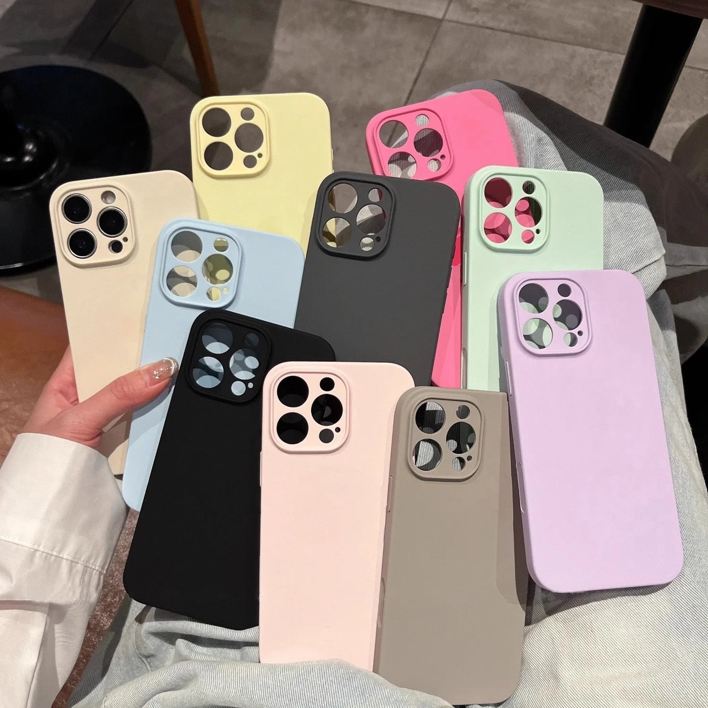 Liquid Silicone Phone Case For iPhone Cases For iPhone Camera Lens Protection Cover