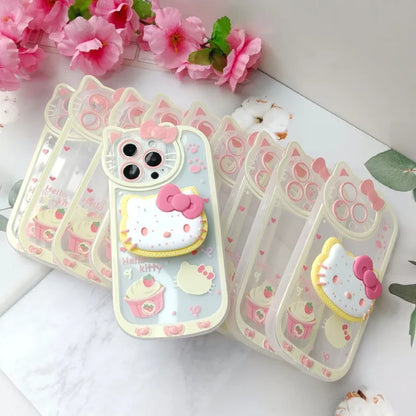 Sanrio Hello Kitty Stand Phone Cases For iPhone Original Shockproof Cover Case