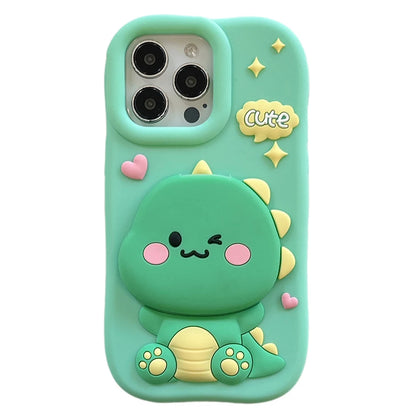 High Quality 3D Cute Dinosaur Hide Makeup Mirror Phone Case