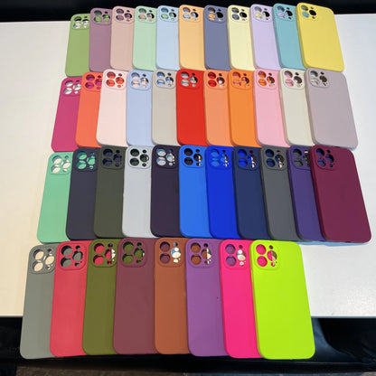 Liquid Silicone Phone Case For iPhone Cases For iPhone Camera Lens Protection Cover