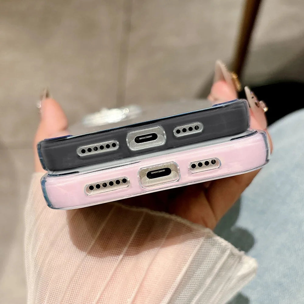 Transparent Flower Phone Case For iPhone