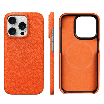 Luxury Cowhide Leather MagSafe iPhone Case