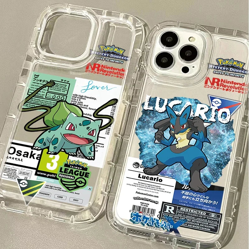 Anime Pokemon Creative Clear Silicone Phone Case For iPhone