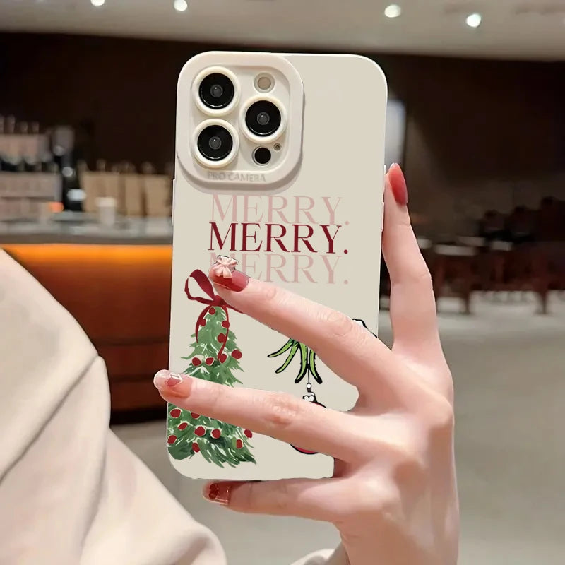 Christmas Tree Pattern Soft Phone Case For iPhone Shockproof Bumper Cover