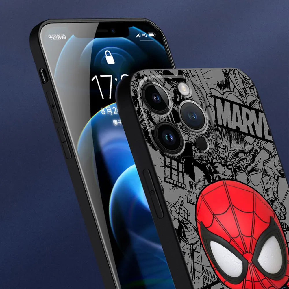 Cartoon Marvel Silicone iPhone Case – Groot & Spiderman