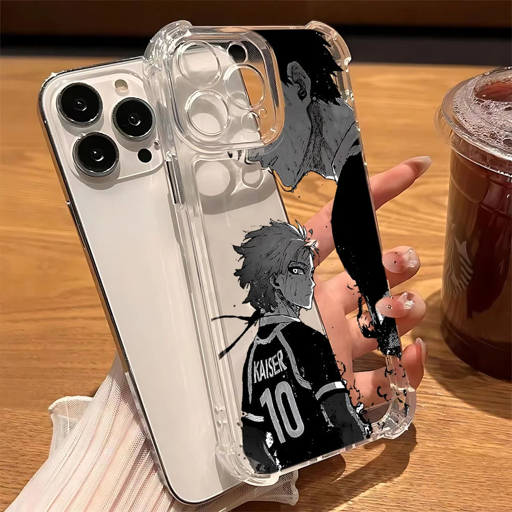 Cool Blue Locks Transparent iPhone Case – Anti-Fall Protection