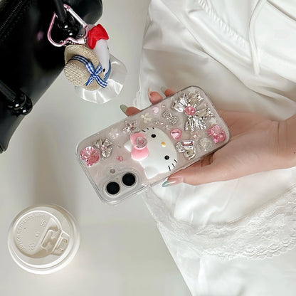Hello Kittys Glitter Diamond Rhinestones Bow Cute Phone Case