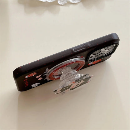 Fashion Cute Black Cry Girl Magnetic Phone Case For iPhone