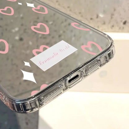 Love Heart Mirror Phone Case For iPhone