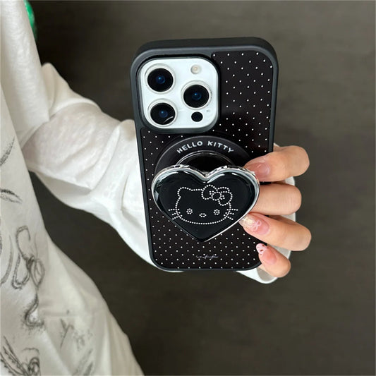 Simple Black Polka Dot Magnetic Phone Case For iPhone