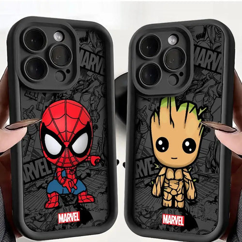 Soft Cover Phone Case For iPhone Marvels Groot Spiderman
