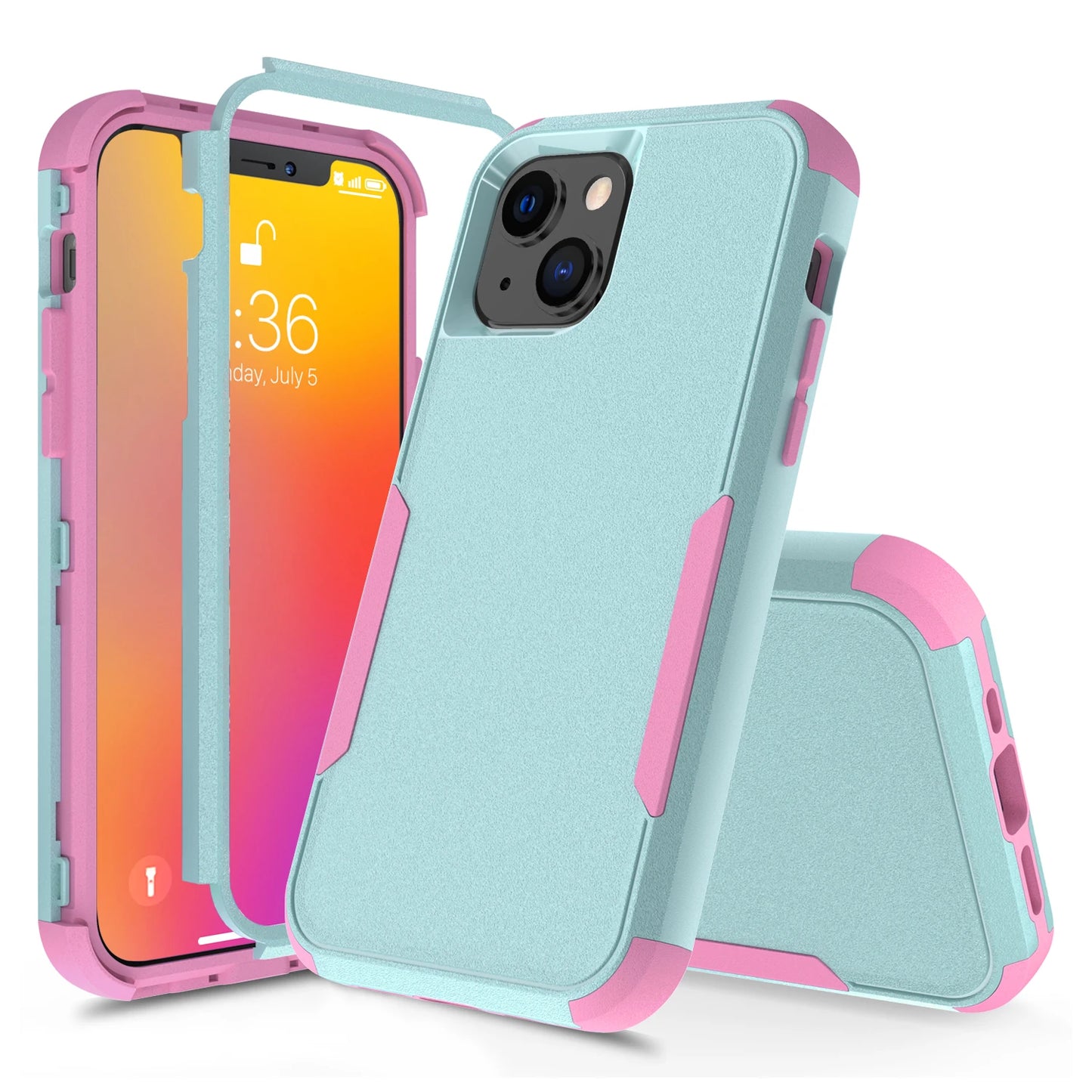 3 Layer Case For iPhone Luxury Armor Shockproof Soft Bumpers Hard Cover