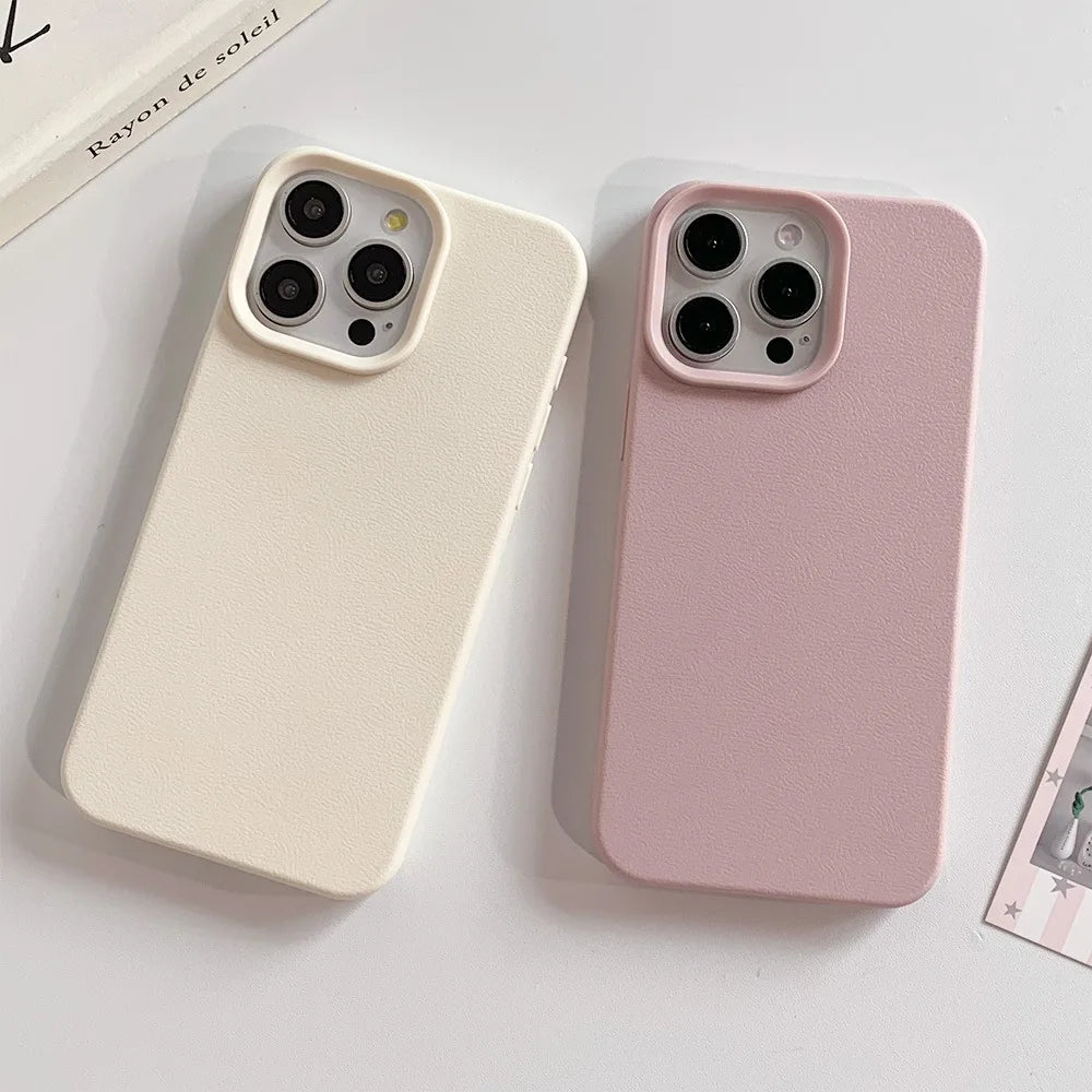 Leather Shockproof Soft TPU Phone Case For iPhone