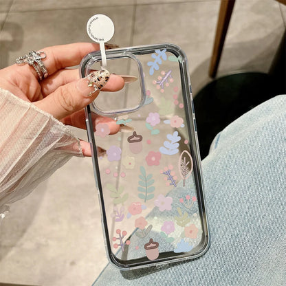 Transparent Flower Phone Case For iPhone