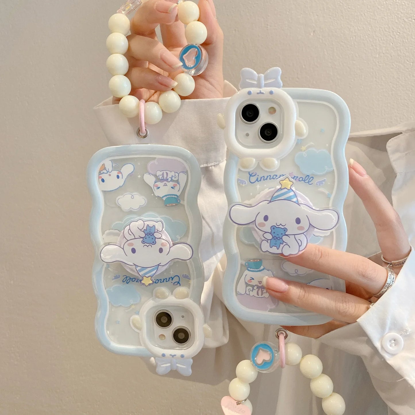 Kawaii Sanrio Cinnamoroll With Bracelet Bracket Phone Case For iPhone