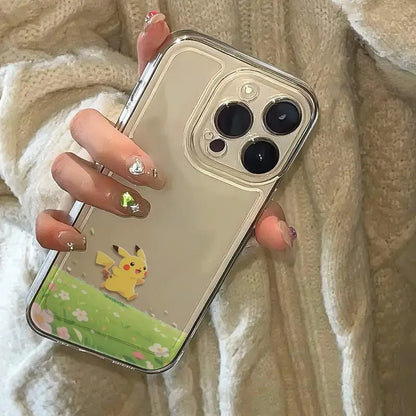 Kawaii Happy Pokemon Pikachu Phone Case For iPhone Transparent Cover