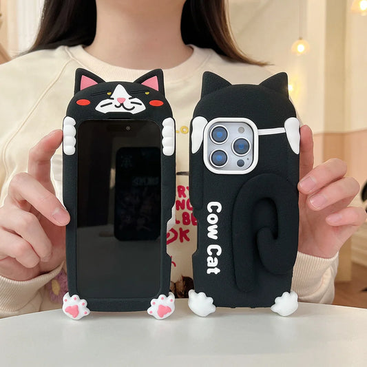 Cartoon Cow Cat Protective Phone Case