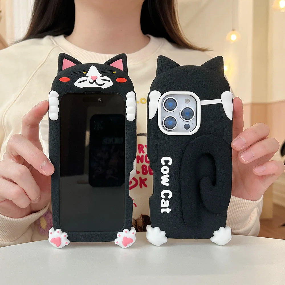 Cartoon Cow Cat Phone Case