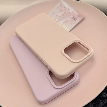 Dopamine Inspired Silicone Solid Color Simple Fashion Phone Case For iPhone Back Cover